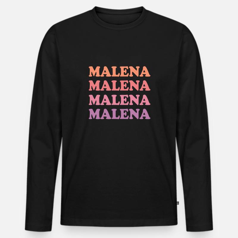 Malena - Männer Premium Bio Langarmshirt - Schwarz