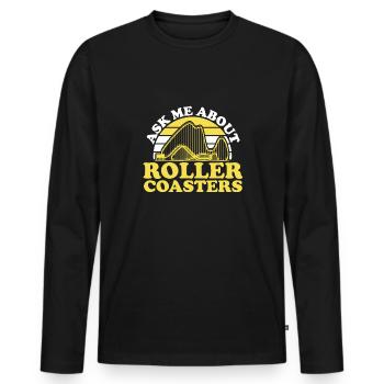 Roller Coaster Roller Coaster Amusement Park - Men's Premium Organic Long Sleeve Shirt - black - Front - Nico (187cm)