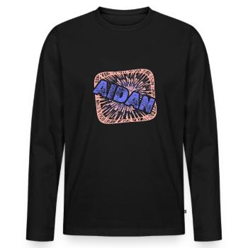 Gift for Aidan - Men's Premium Organic Long Sleeve Shirt - black - Front - Nico (187cm)