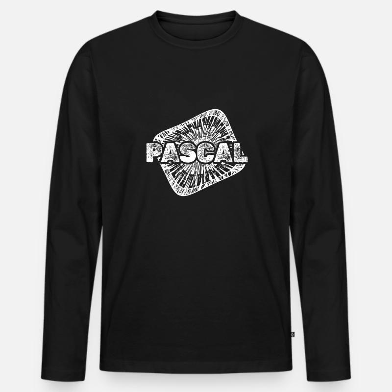 Pascal als Geburt - Männer Premium Bio Langarmshirt - Schwarz