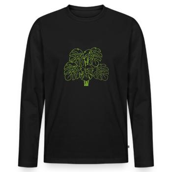 Monstera Deliciosa Albo Plante d’intérieur botanique - T-shirt manches longues Premium bio Homme - noir - Devant - Nico (187cm)