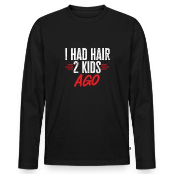 Tête chauve Calvitie Barbe Tête chauve - T-shirt manches longues Premium bio Homme - noir - Devant - Nico (187cm)