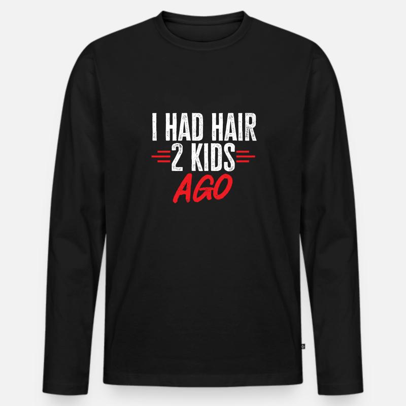 Glatze Kahlköpfigkeit Bart Glatzkopf - Männer Premium Bio Langarmshirt - Schwarz