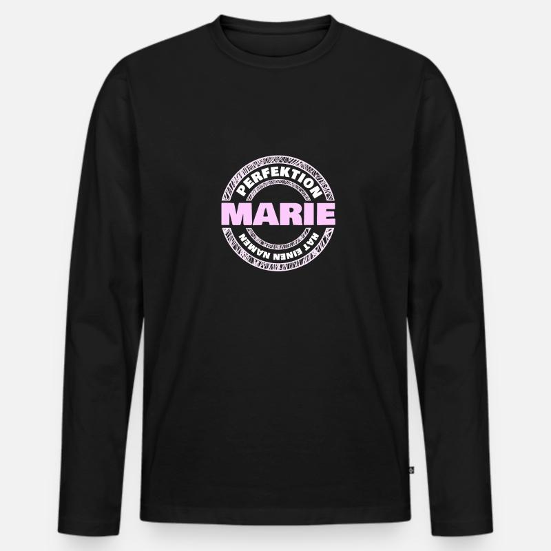 Perfektion Marie - Männer Premium Bio Langarmshirt - Schwarz