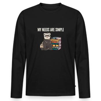 Ferret Owner Ferret - Men's Premium Organic Long Sleeve Shirt - black - Front - Nico (187cm)
