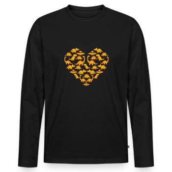 Dino Nuggets Dinosaurier Chicken Nuggets - Männer Premium Bio Langarmshirt - Schwarz - Vorne - Nico (187cm)
