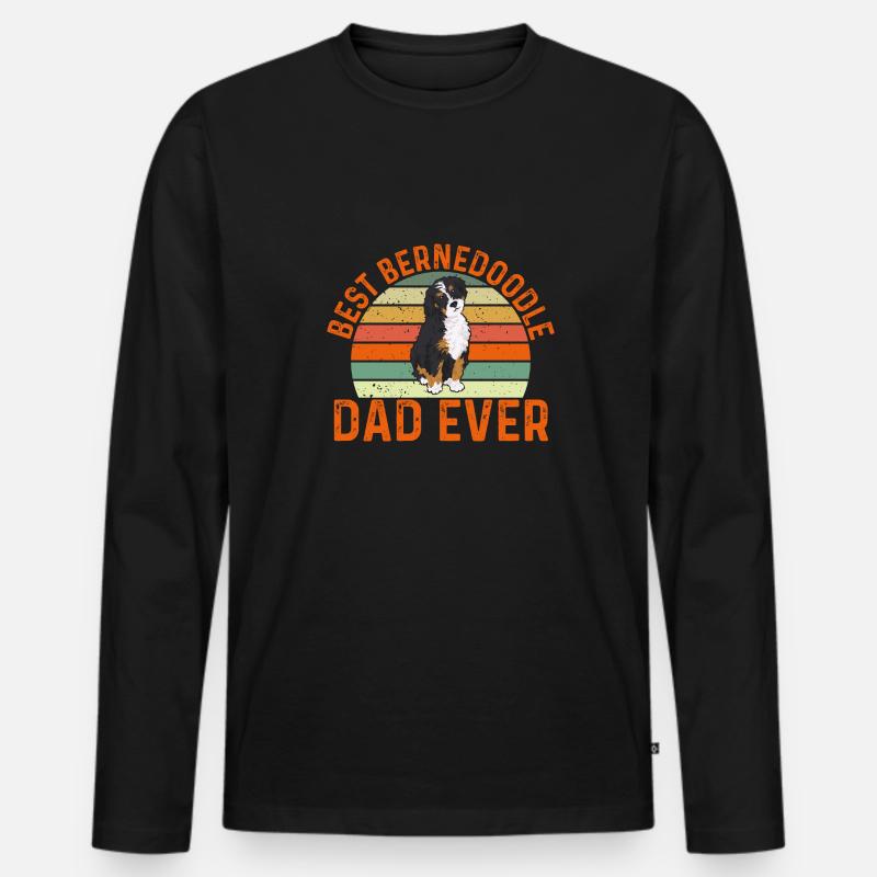 Bernedoodle Hund - Männer Premium Bio Langarmshirt - Schwarz