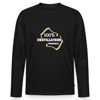 Le métier de distillateur - T-shirt manches longues Premium bio Homme - noir - Devant - Nico (187cm)