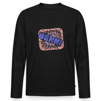 Collègue Benni - T-shirt manches longues Premium bio Homme - noir - Devant - Nico (187cm)