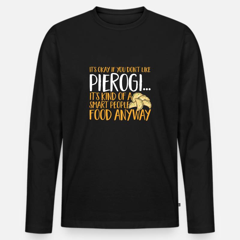 Polnisches Essen Pierogi - Männer Premium Bio Langarmshirt - Schwarz
