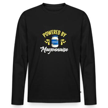 Mayonnaise - T-shirt manches longues Premium bio Homme - noir - Devant - Nico (187cm)