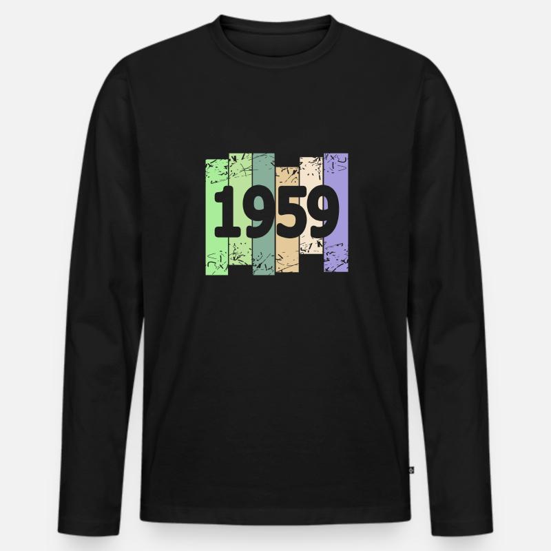 1959 - Männer Premium Bio Langarmshirt - Schwarz