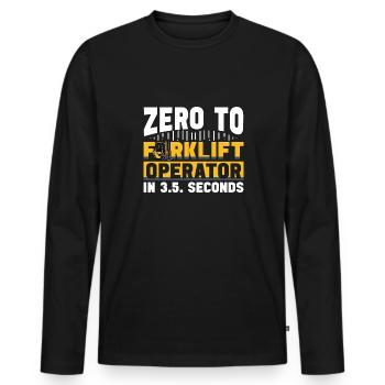 Forklift operator zero to forklifting funny - Men's Premium Organic Long Sleeve Shirt - black - Front - Nico (187cm)