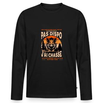 Humorous hunting - Men's Premium Organic Long Sleeve Shirt - black - Front - Nico (187cm)