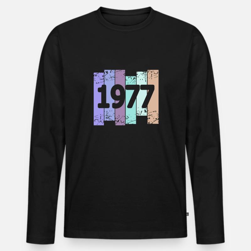 Oldtimer 1977 - Männer Premium Bio Langarmshirt - Schwarz