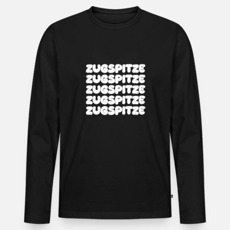 Zugspitze als Klettern - Männer Premium Bio Langarmshirt - Schwarz
