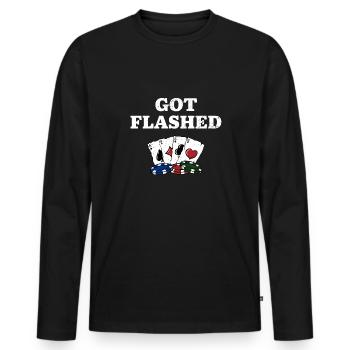 Got Flashed Card Games Casino Card Player - T-shirt manches longues Premium bio Homme - noir - Devant - Nico (187cm)