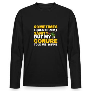 Molinasittich Perroquet Oiseau Perruche du Soleil - T-shirt manches longues Premium bio Homme - noir - Devant - Nico (187cm)
