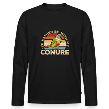 Molinasittich Perroquet Oiseau Perruche du Soleil - T-shirt manches longues Premium bio Homme - noir - Devant - Nico (187cm)
