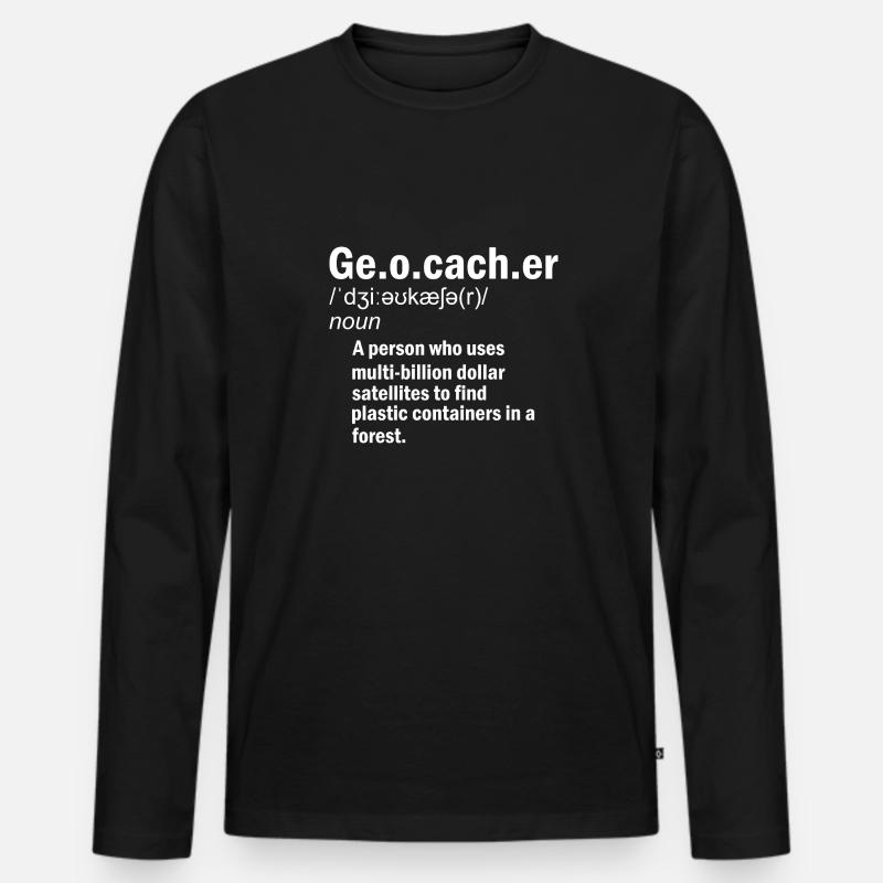 Geocaching Geocacher Geschenk - Männer Premium Bio Langarmshirt - Schwarz