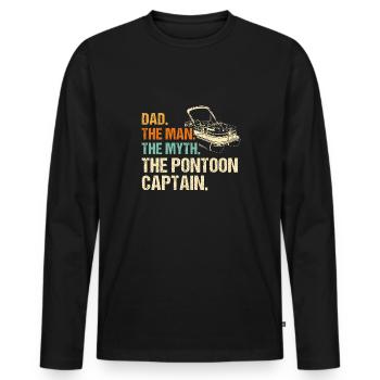 Pontonboot Kapitän Bootfahren See Pontoon - Männer Premium Bio Langarmshirt - Schwarz - Vorne - Nico (187cm)