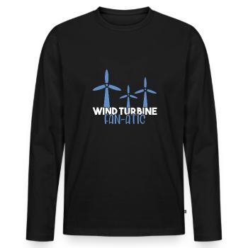 Wind turbine technician wind farm wind power - Men's Premium Organic Long Sleeve Shirt - black - Front - Nico (187cm)