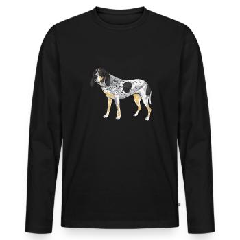 Bluetick Coonhound cadeau drôle de dicton - T-shirt manches longues Premium bio Homme - noir - Devant - Nico (187cm)