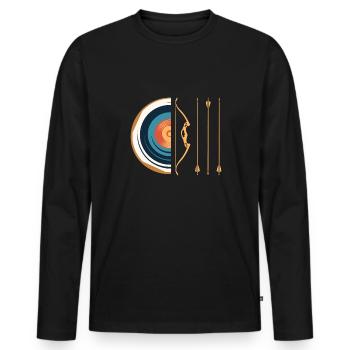 Bogenschießen equipment lustiges bogenschießer - Männer Premium Bio Langarmshirt - Schwarz - Vorne - Nico (187cm)