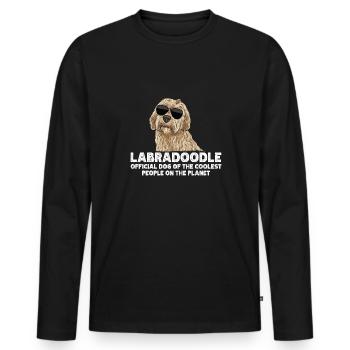 Labradoodle Dog - Men's Premium Organic Long Sleeve Shirt - black - Front - Nico (187cm)