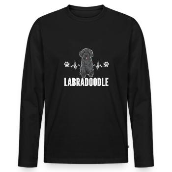 Labradoodle Dog - Men's Premium Organic Long Sleeve Shirt - black - Front - Nico (187cm)