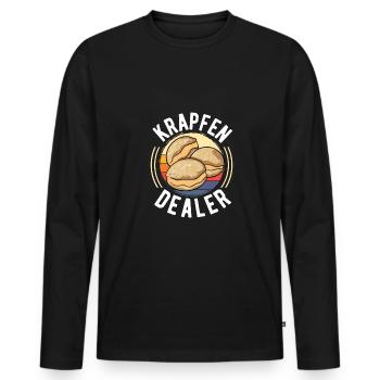 Krapfen Verkäufer - Krapfen Dealer - Männer Premium Bio Langarmshirt - Schwarz - Vorne - Nico (187cm)
