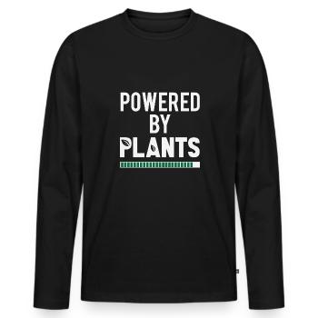 Vegan Fleischlos Tierlieb & Veganer - Männer Premium Bio Langarmshirt - Schwarz - Vorne - Nico (187cm)