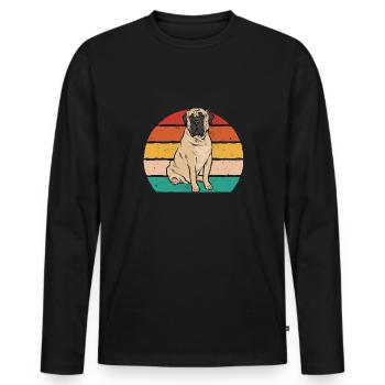 Mastiff Chien Vieux Mastiff anglais - T-shirt manches longues Premium bio Homme - noir - Devant - Nico (187cm)
