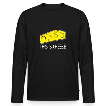 This is cheese - Men's Premium Organic Long Sleeve Shirt - black - Front - Nico (187cm)