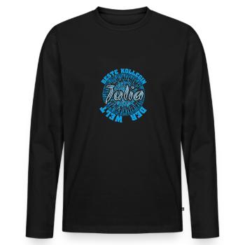 Vorname Julia - Männer Premium Bio Langarmshirt - Schwarz - Vorne - Nico (187cm)