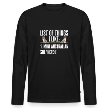 Miniature Australian Shepherd - Men's Premium Organic Long Sleeve Shirt - black - Front - Nico (187cm)