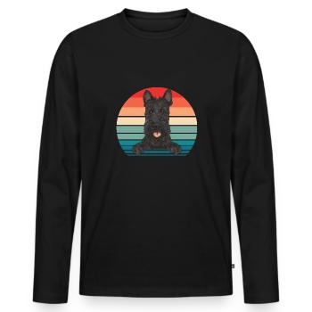 Scottish Terrier Scottie Dog - Men's Premium Organic Long Sleeve Shirt - black - Front - Nico (187cm)
