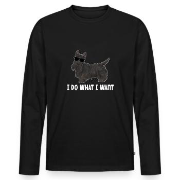 Scottish Terrier Scottie Dog - Men's Premium Organic Long Sleeve Shirt - black - Front - Nico (187cm)