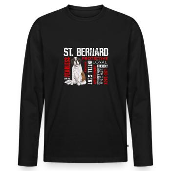 St. Bernard St. Bernard Dog Dog - Men's Premium Organic Long Sleeve Shirt - black - Front - Nico (187cm)