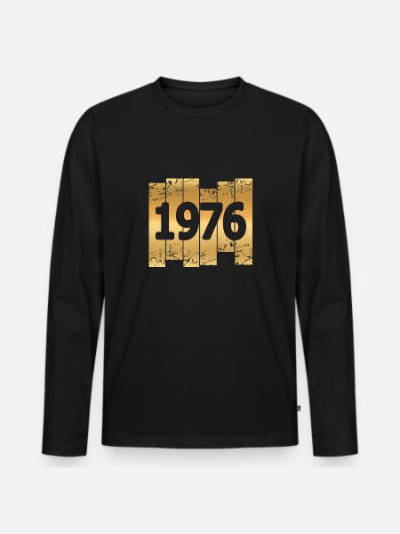 Year 1976 - Men's Premium Organic Long Sleeve Shirt - black