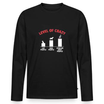 Graupapagei African Grey Parrot Papagei - Men's Premium Organic Long Sleeve Shirt - black - Front - Nico (187cm)