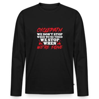 Indoor cycling bike workout - Men's Premium Organic Long Sleeve Shirt - black - Front - Nico (187cm)