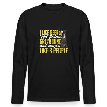 Italian Greyhound Greyhound Dogs - Men's Premium Organic Long Sleeve Shirt - black - Front - Nico (187cm)