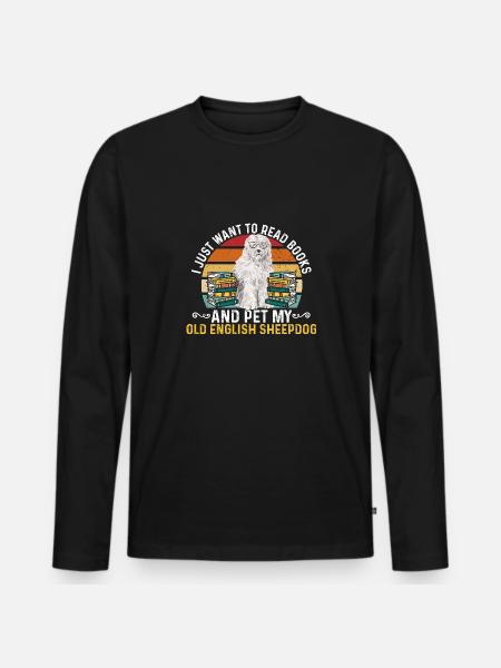 Old English Sheepdog Sheepie Bobtail - Men's Premium Organic Long Sleeve Shirt - black