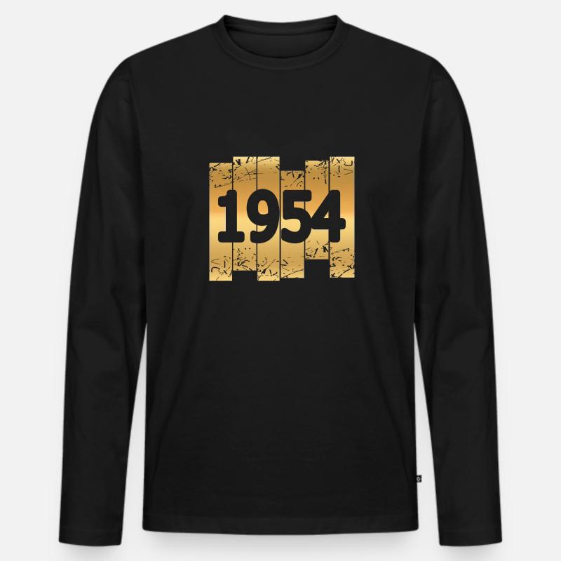 Gold 1954 - Männer Premium Bio Langarmshirt - Schwarz