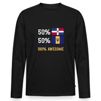 Drapeau de la Barbade Bayan barbadien - T-shirt manches longues Premium bio Homme - noir - Devant - Nico (187cm)