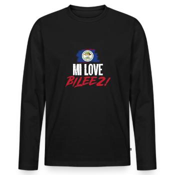 Drapeau du Belize Bélizien - T-shirt manches longues Premium bio Homme - noir - Devant - Nico (187cm)