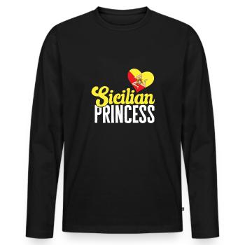 Sicily Flag Italy Sicily - Men's Premium Organic Long Sleeve Shirt - black - Front - Nico (187cm)
