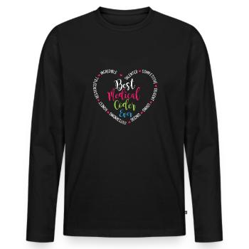 Spécialiste du codage de codeur médical - T-shirt manches longues Premium bio Homme - noir - Devant - Nico (187cm)