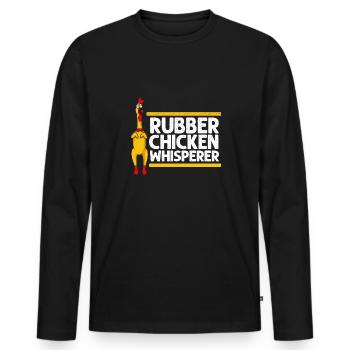 Rubber Chicken Costume Toy Rubber Chicken - Men's Premium Organic Long Sleeve Shirt - black - Front - Nico (187cm)
